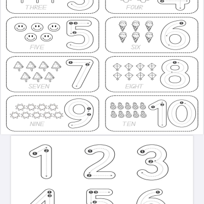 تدريبات الأرقام الإنجليزية 1-10